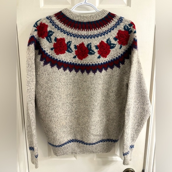 Vintage Wool Floral Sweater - Picture 2 of 3